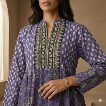 Amethyst Night Mosaic Women Daraa- Purple