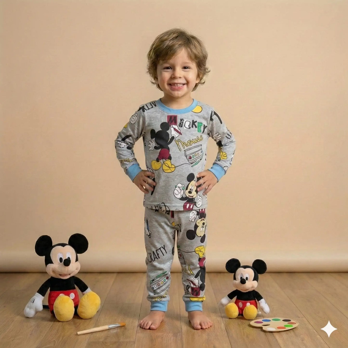 Mickey Mouse Boy Pajama Set-Grey
