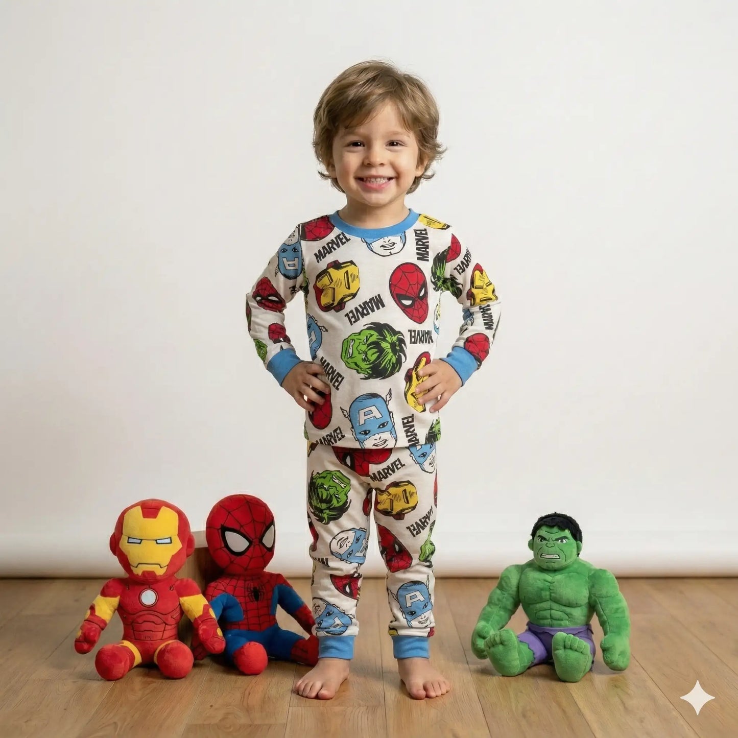 Avengers Boy Pajama Set-White