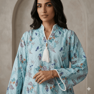 Serene Bloom Women Daraa- Sky Blue