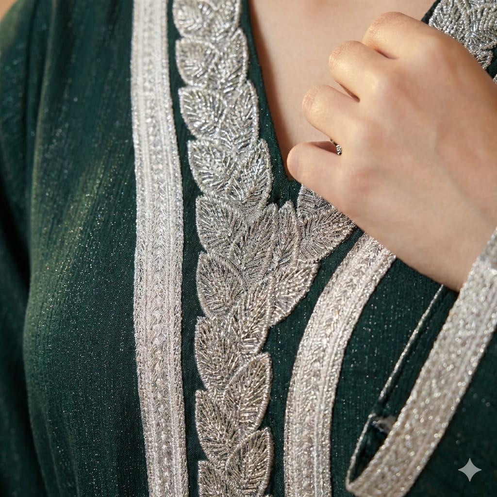 Royal Kaftan Women Daraa- Forest Green