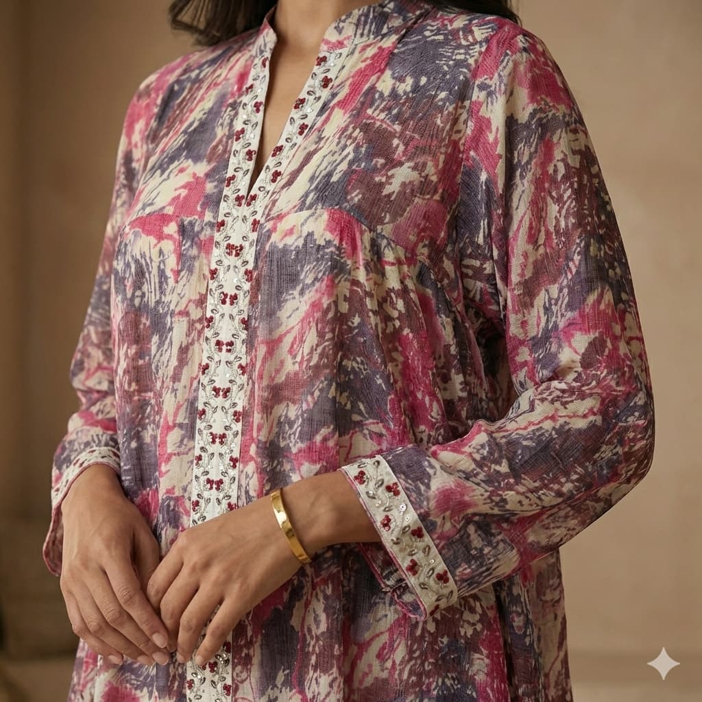 Abstract Bloom Women Daraa- Rose Pink