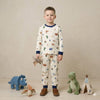 Mini Dinosaur Boy Pajama Set- Beige