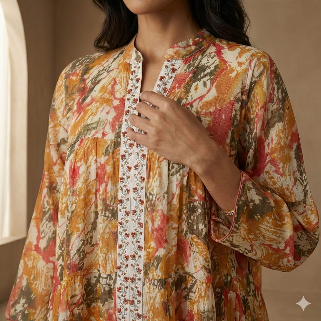 Sunset Marble Women Daraa- Saffron