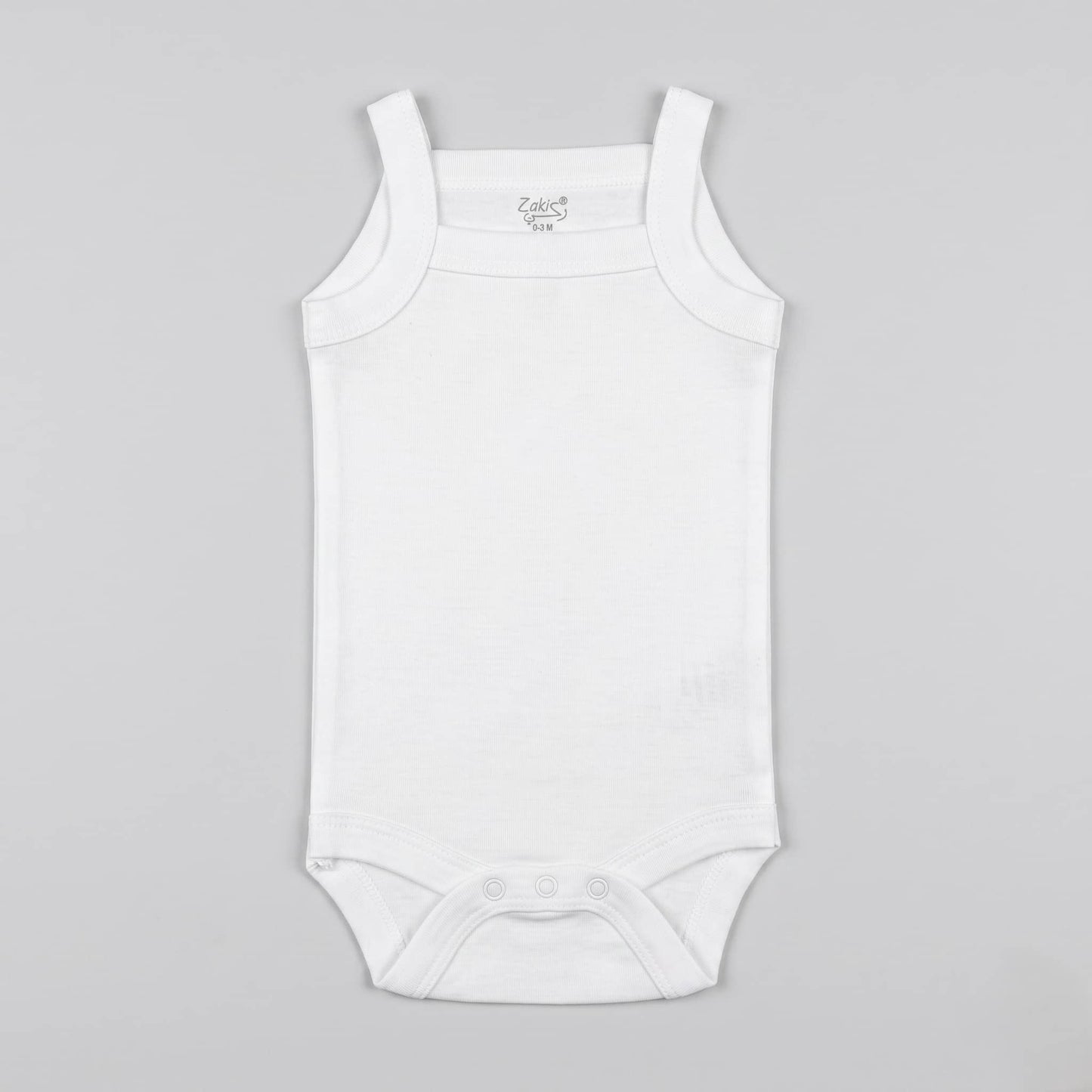 Plain Slim Stripe 3pcs Baby Girl Onesie- White