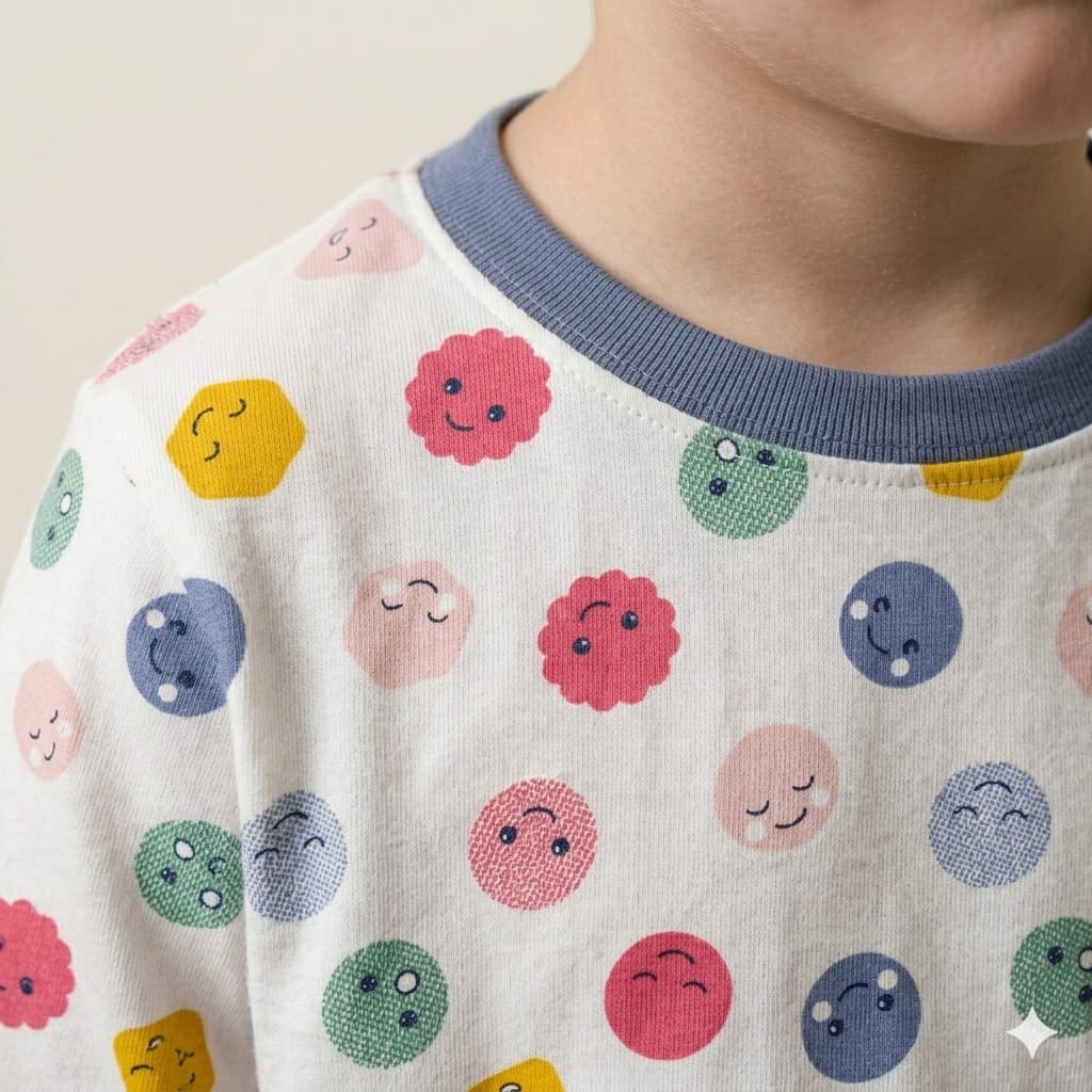 Pastel Shapes Boy Pajama Set- White