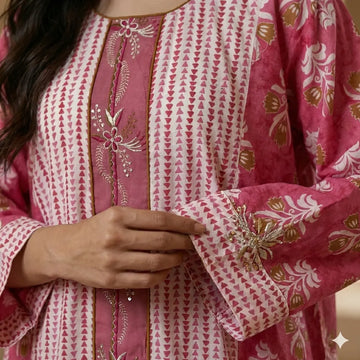 Fuchsia Geometric Women Daraa- Pink