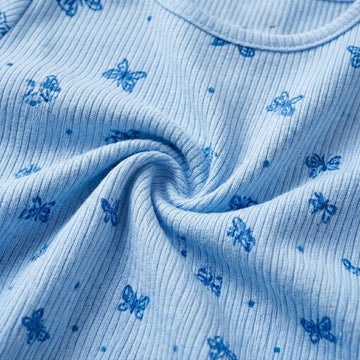 Cute Butterfly Girl Pajama Set- Blue