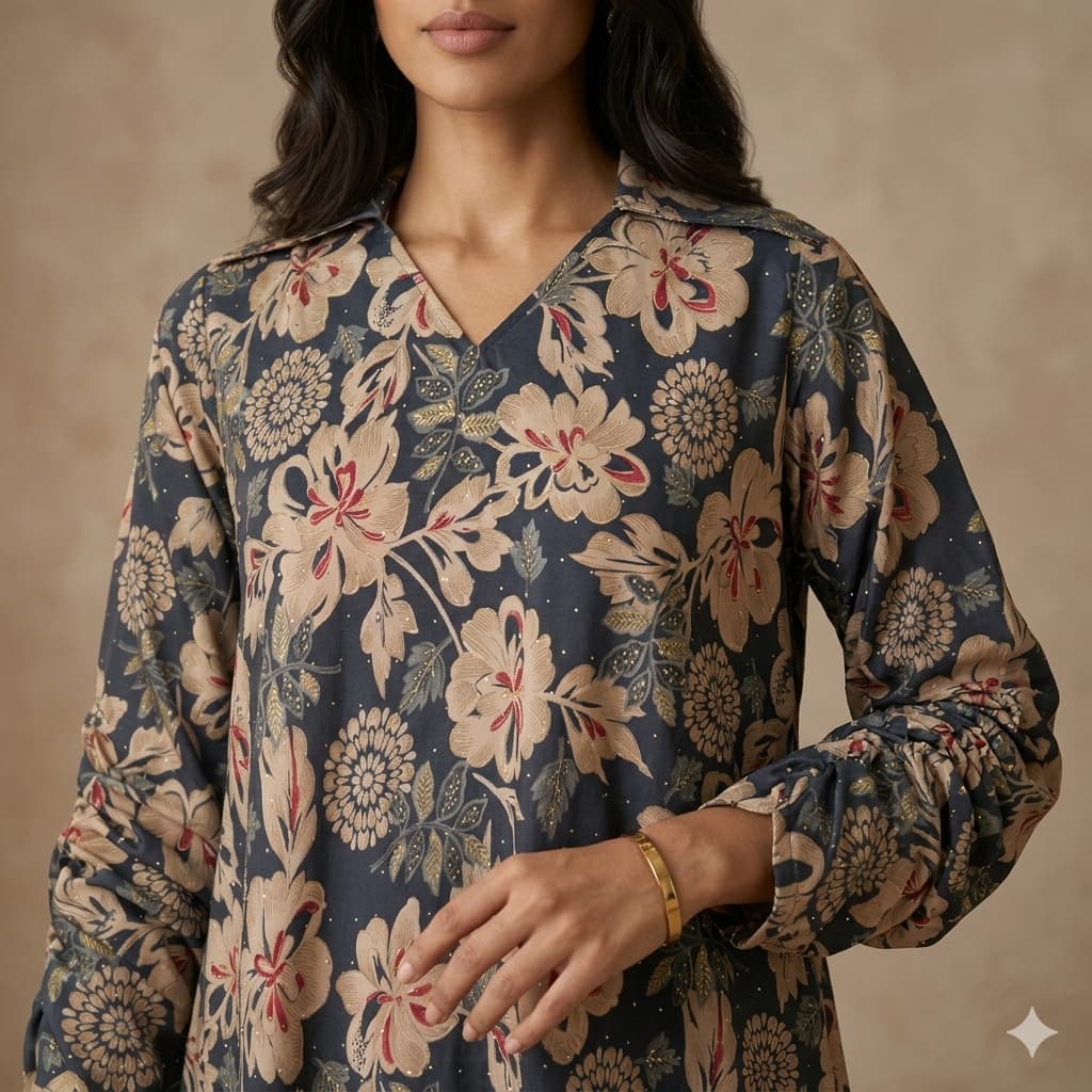 Midnight Garden Women Daraa- Navy Blue