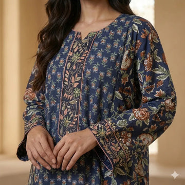 Midnight Botanical Women Daraa- Navy Blue