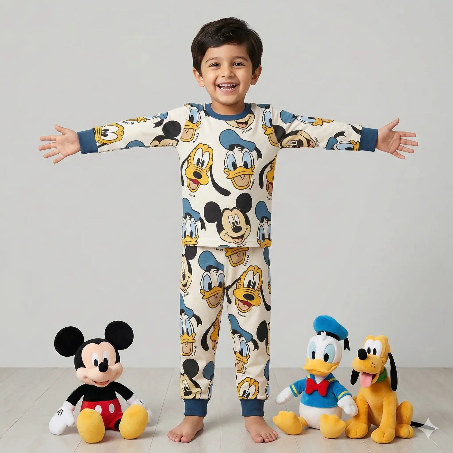 Mickey Donald Boy Pajama Set-Creme