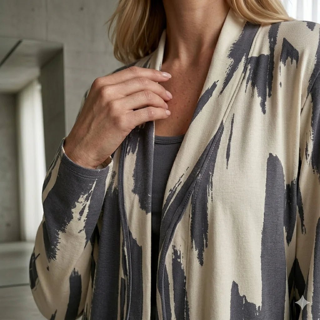 The Modern Brushstroke 3pc Women Pajamas- Blue