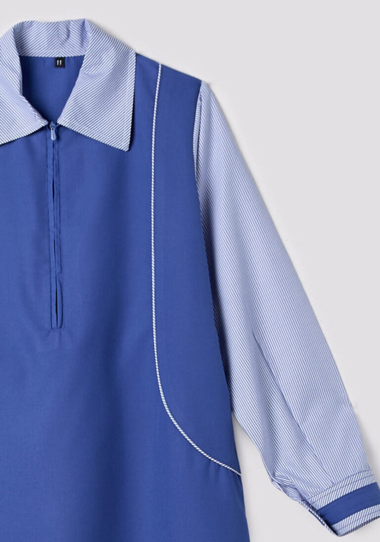 Amir - Blue "Two-Piece" School Dress with Raised Hems and Belt - For Girls