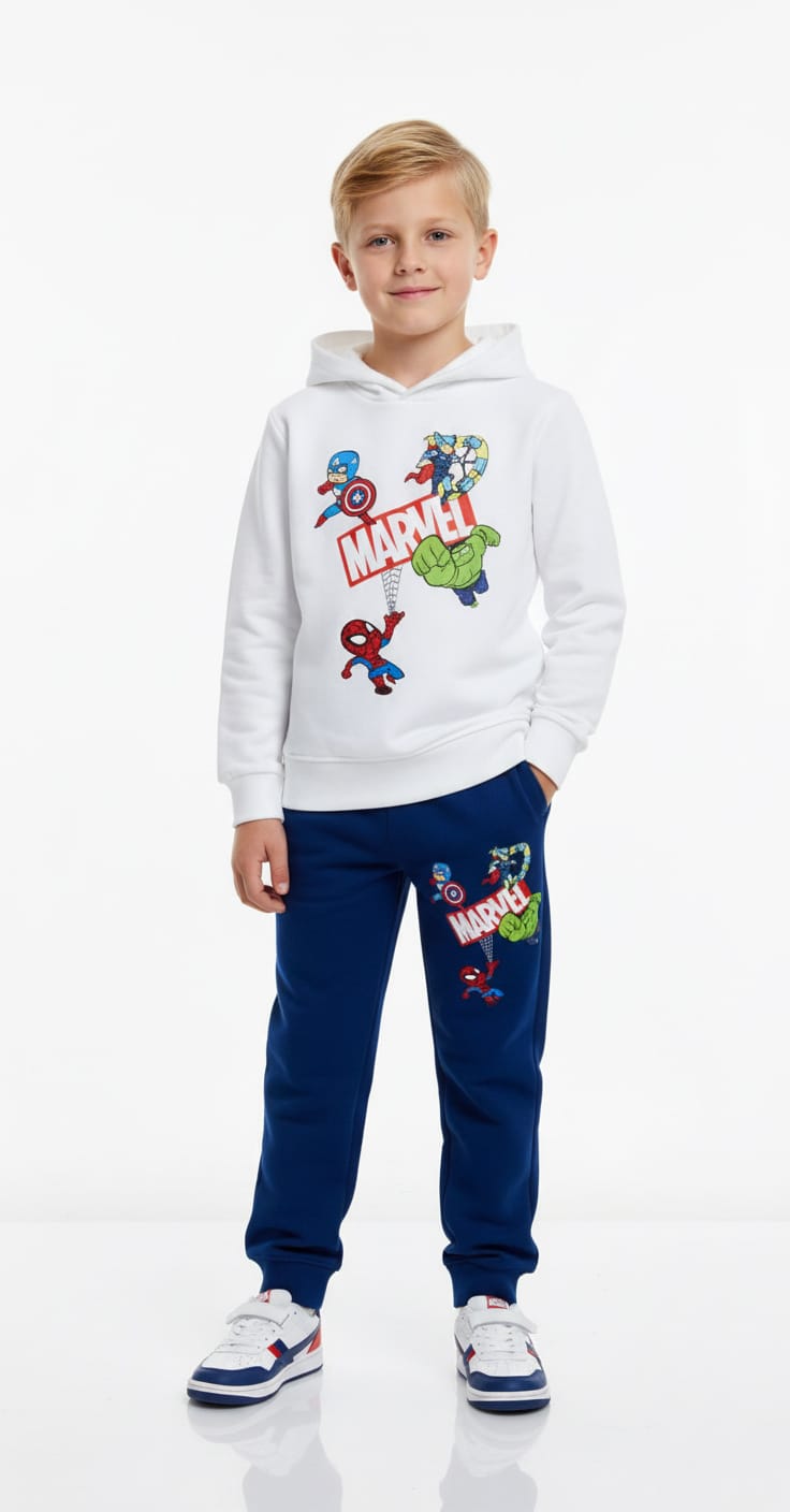 Marvel Avengers Boy Hoodie Set- White