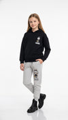 Labubu Girl Hoodie Set- Black