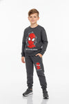 Spiderman Boy Sweatshirt Set- Dark Grey