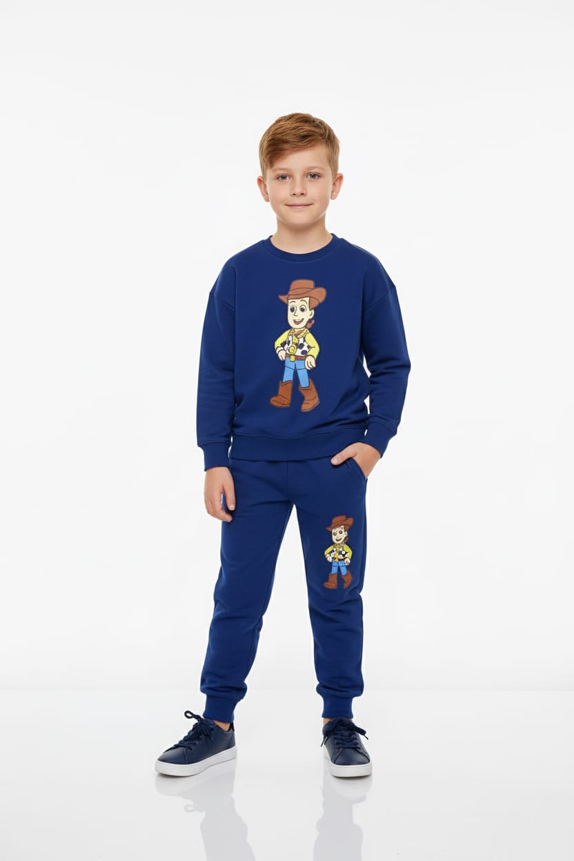 Toy Boy Sweatshirt Set- Navy Blue
