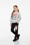 Daisy Girl Sweatshirt Set- Grey