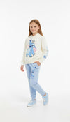 Stitch Girl Hoodie Set- White
