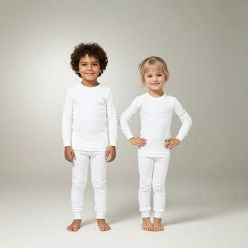 Winter Innerwear Boy And Girl Set- White