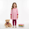 Pink Dot Girl Fleece Fustan- Pink