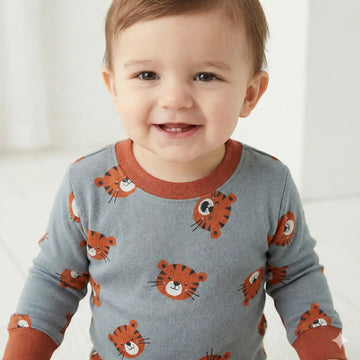 Bay Tiger Baby Boy Pajama Set-Dark Grey