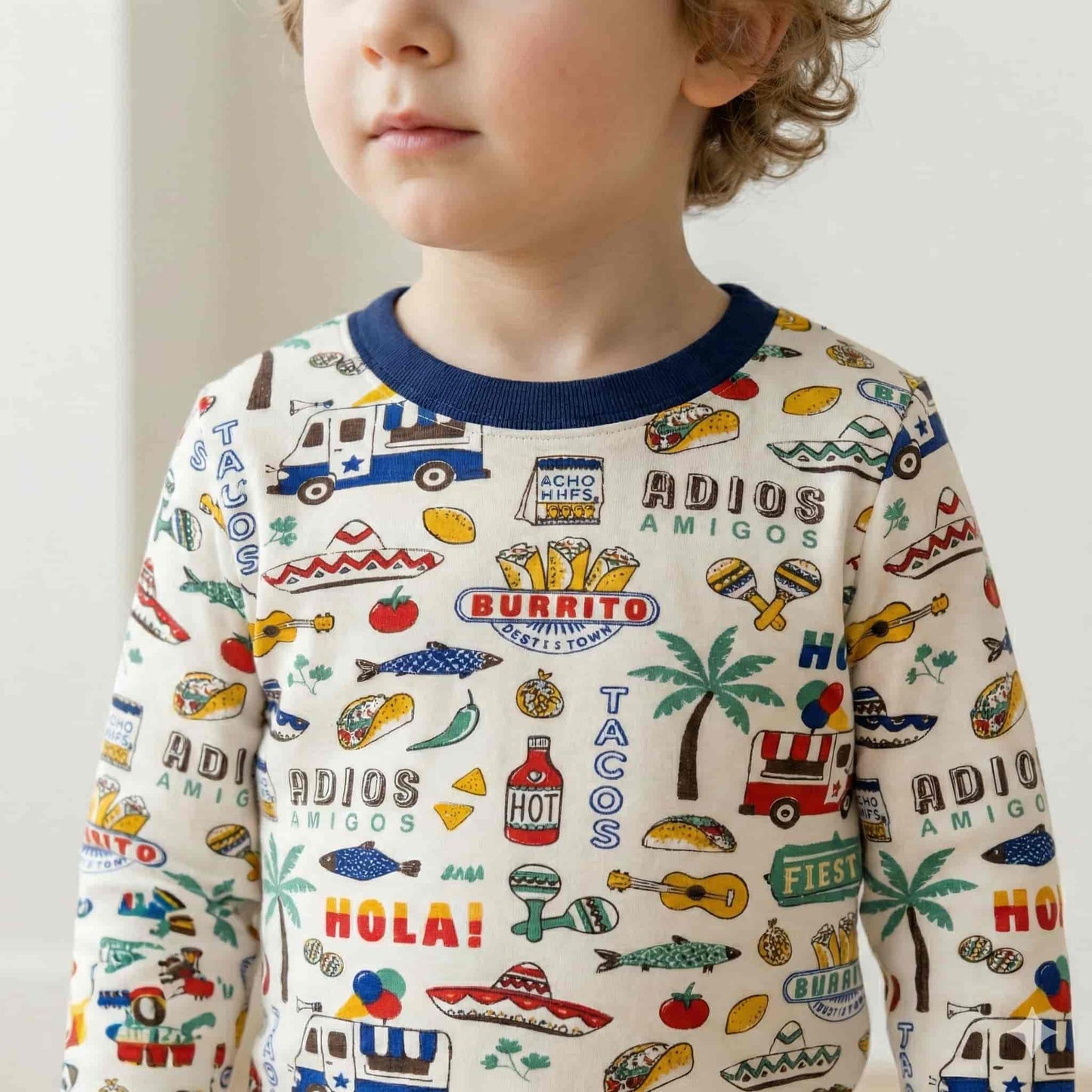 Mexicans City Boy Pajama Set-White