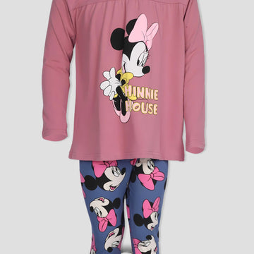 comfortable Tshirt-legging Minnie Girls Tshirt - Leggings Set - Pink-Blue