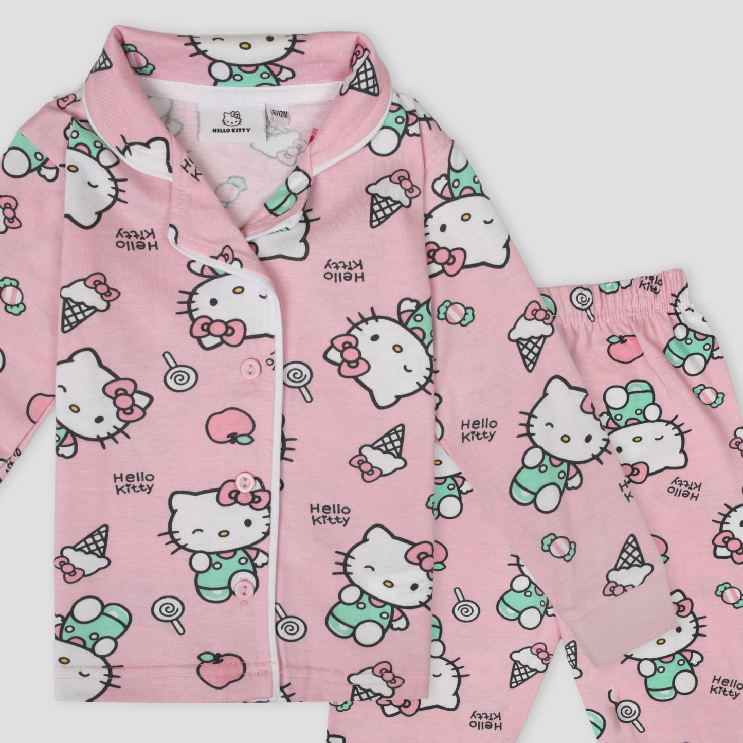Disney Baby Girl Sets Hello Kitty Baby Girl Button Pajama Set - Pink