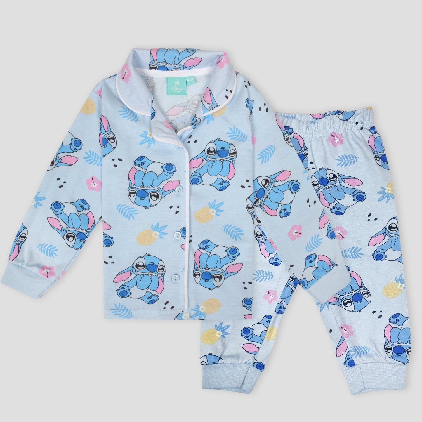 Disney Baby Girl Sets Stitch Baby Girl Button Pajama Set - Blue