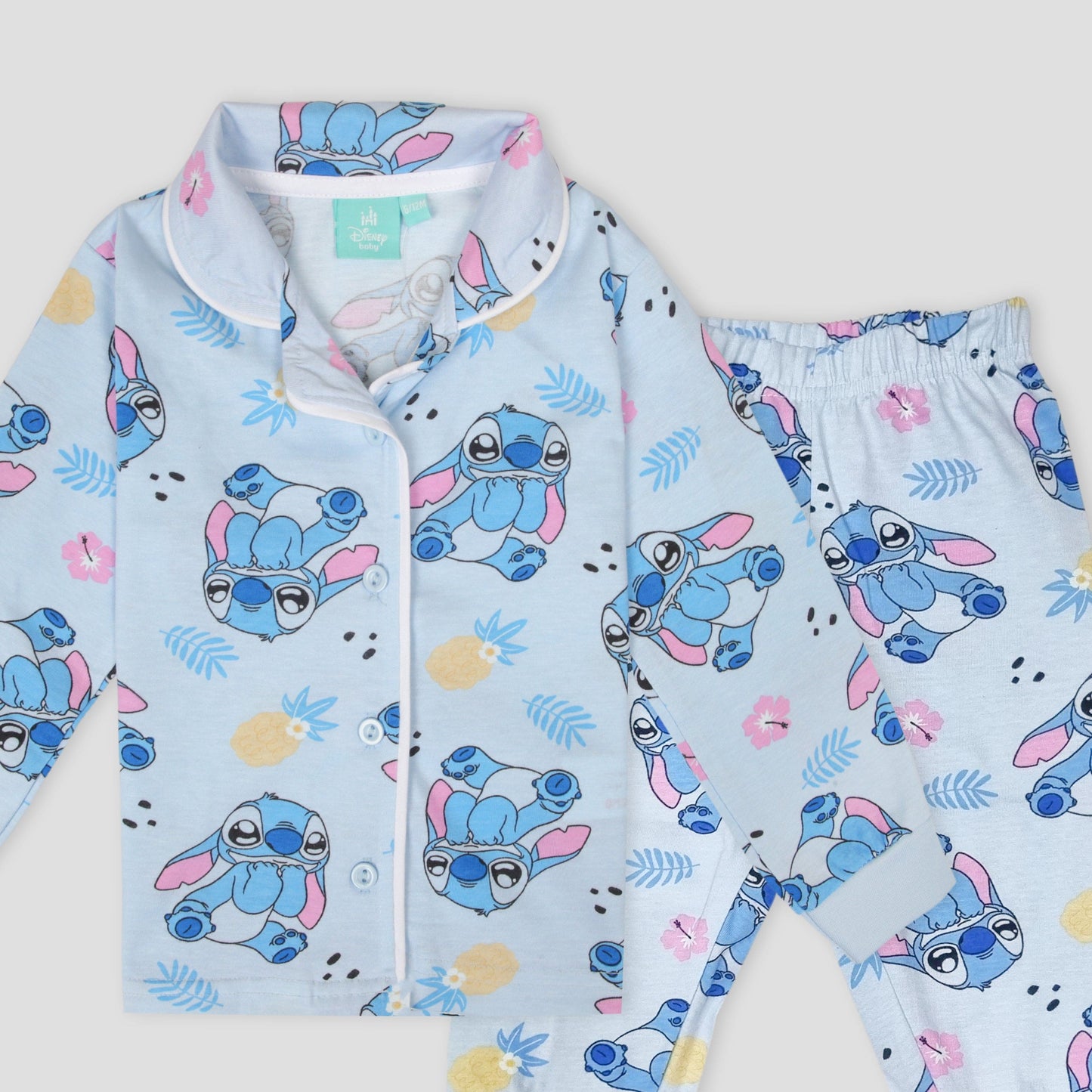 Disney Baby Girl Sets Stitch Baby Girl Button Pajama Set - Blue