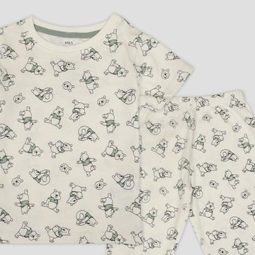 Disney Boys Sets Pooh Boys Half Sleeves Pajama Set - Cream
