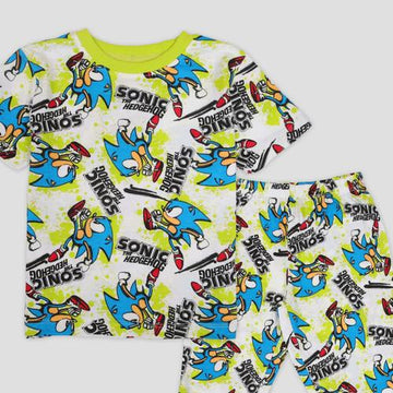 Disney Boys Sets Sonic Boys Half Sleeves Pajama Set - Green