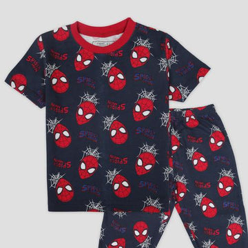 Disney Boys Sets Spiderman Boys Half Sleeves Pajama Set - Black