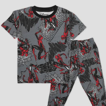 Disney Boys Sets Spiderman Boys Half Sleeves Pajama Set - Grey