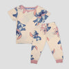 Disney Girls Sets Stitch Girls Half Sleeves Pajama Set - Cream