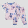 Disney Girls Sets Stitch Girls Half Sleeves Pajama Set - Pink