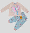 Disney Girls Sets Unicorn Girls Full Sleeves Pajama Set - Pink-Blue