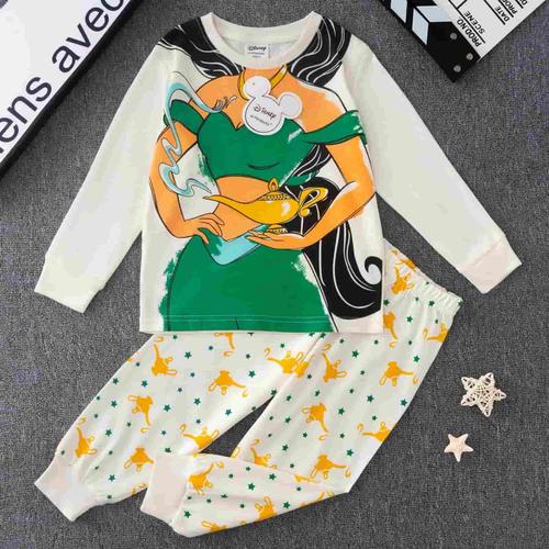 Disney Primark Girls Sets Jasmine Girl Full Sleeves Pajama Sets- Offwhite