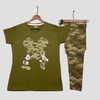 Disney Women Pajama Set Camouflage Minnie Mouse Women Pajama Set - Green