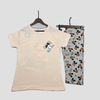 Disney Women Pajama Set Mickey Mouse Women Pajama Set - Cream-Grey