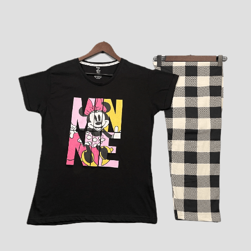 Disney Women Pajama Set Minnie Women Pajama Set - Black
