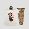 Disney Women Pajama Set Sassy Minnie Women Pajama Set - White-Brown