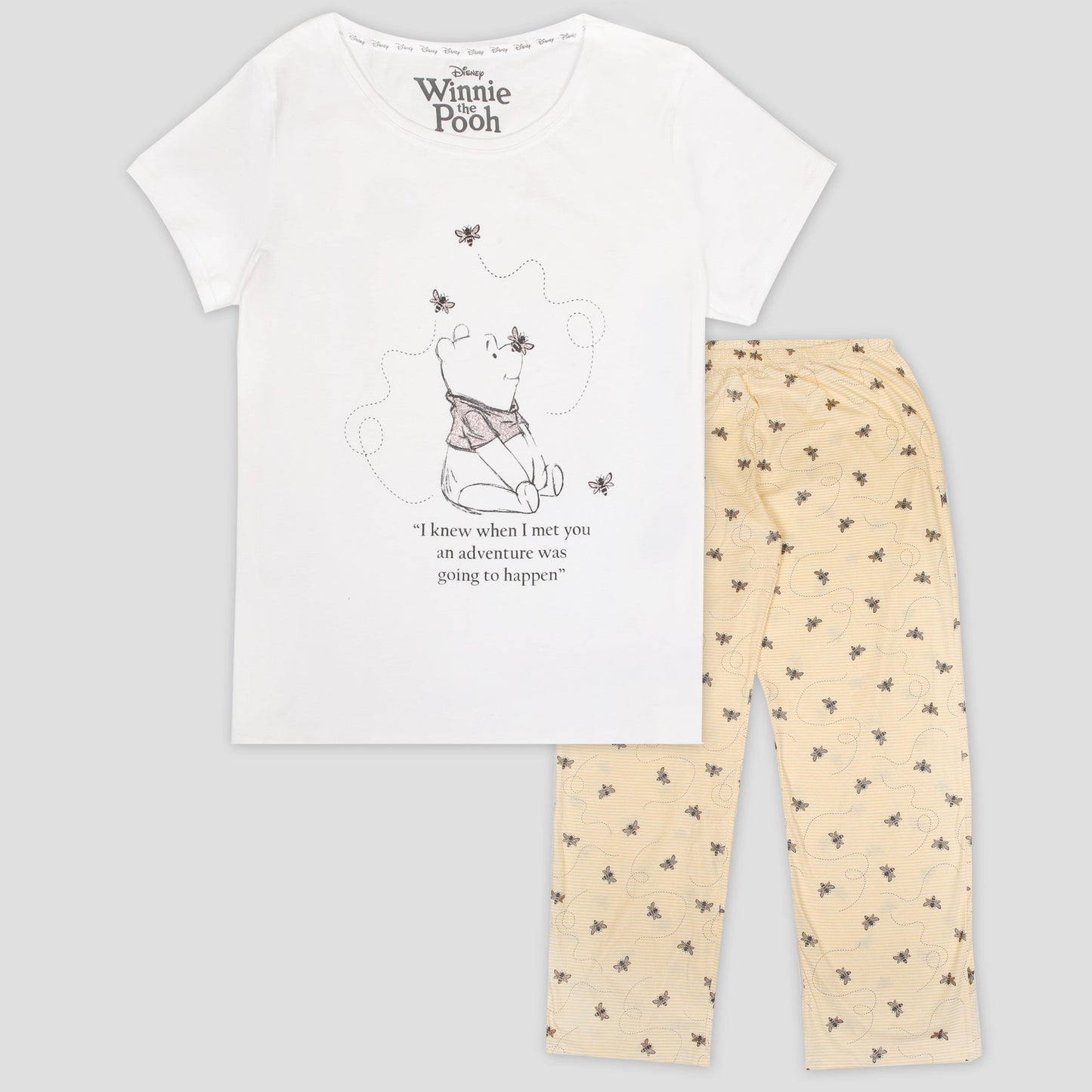 Disney Women Pajama Set Winnie the Pooh Women Pajama Set - White