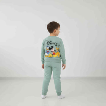 Mickey Mouse Boy Sweatshirt Set- Green