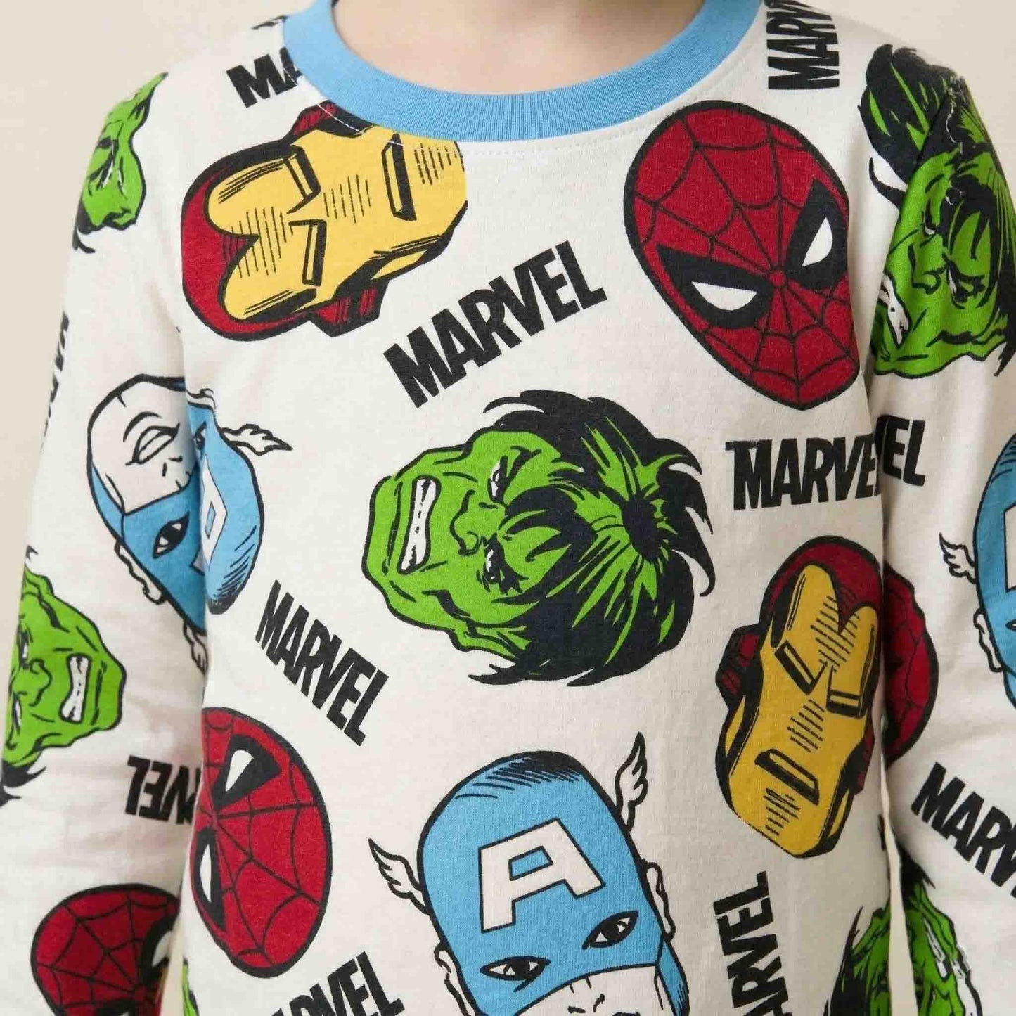 Marvel Boys Full Sleeves Pajama Set - White