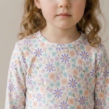 Little Bloom Girl Pajama Set - White