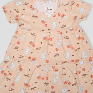 Royal baby Girl Frock Coffee Baby Girl Frock - Peach