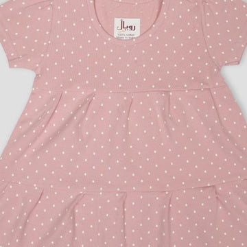 Royal baby Girl Frock Dotted Baby Girl Frock - Pink