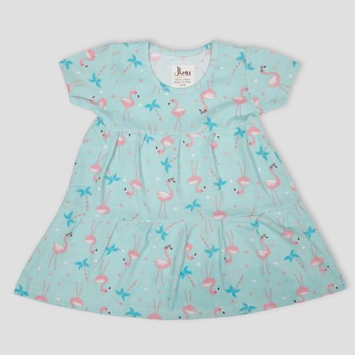 Royal baby Girl Frock Flamingo Baby Girl Frock - Blue